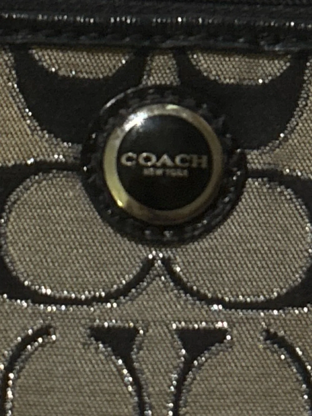 Coach Black and Gray Signature Wristlet